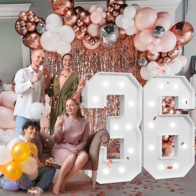 imprsv Marquee Numbers Large 36th-Birthday Decorations: 4ft Light Up Number - Image 7