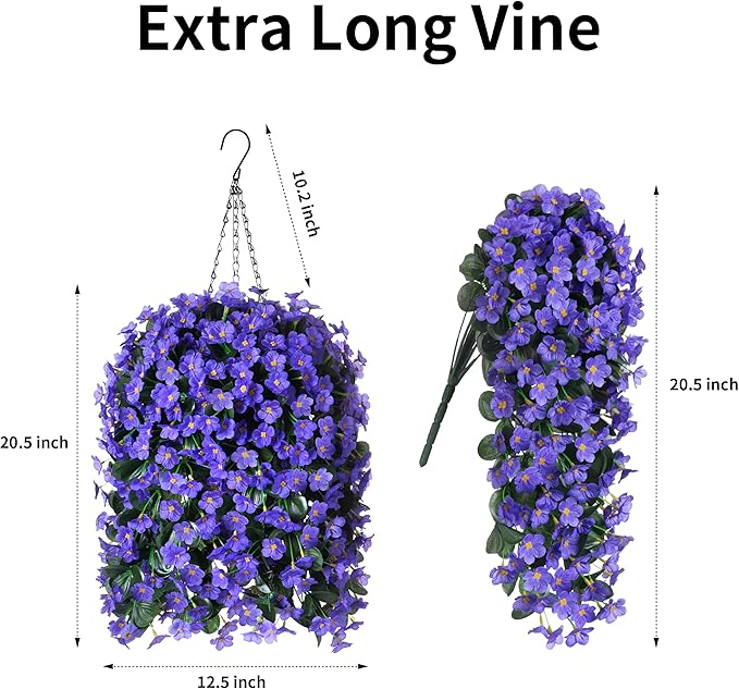 Artificial Fake Outdoor Hanging Flowers Plants Basket - Image 4