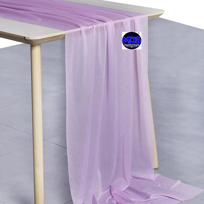MDS 2 Pack 10ft Chiffon Table Runner 29 x 120 Inches Sheer Wedding Runner - Image 2