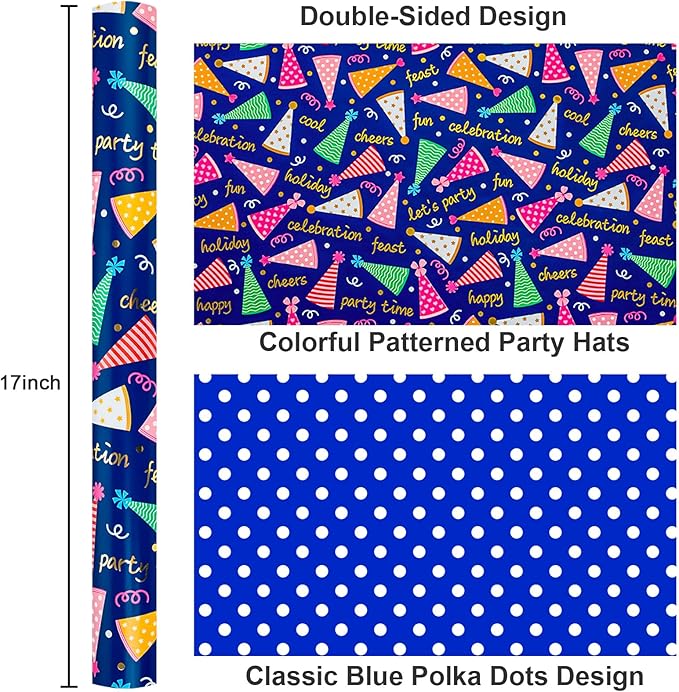 Yarcony Boys Birthday Wrapping Paper Roll - Image 3