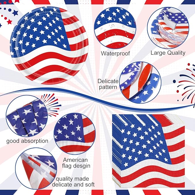 452 Pcs American Flag Party Supplies Veterans Day Decorations - Image 3