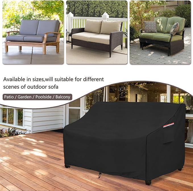 okcool Heavy Duty Patio Sofa Cover, 100% Waterproof 2-Seater Outdoor Sofa Cover - Image 4