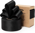 Black Satin Ribbon Double-Faced Wired Ribbons by Keypan