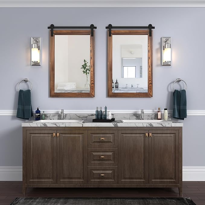 COGOOD Farmhouse Barn Door Mirror - Image 3