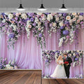 8x6ft Purple Lavender Floral Bridal Backdrop Wedding Flower Photography Backdrop by Mtsxfy