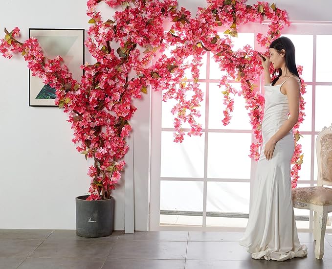 Flower Garland, Artificial Hydrangea Vine Flowers, Hanging Fake Hydrangeas Vine - Image 6