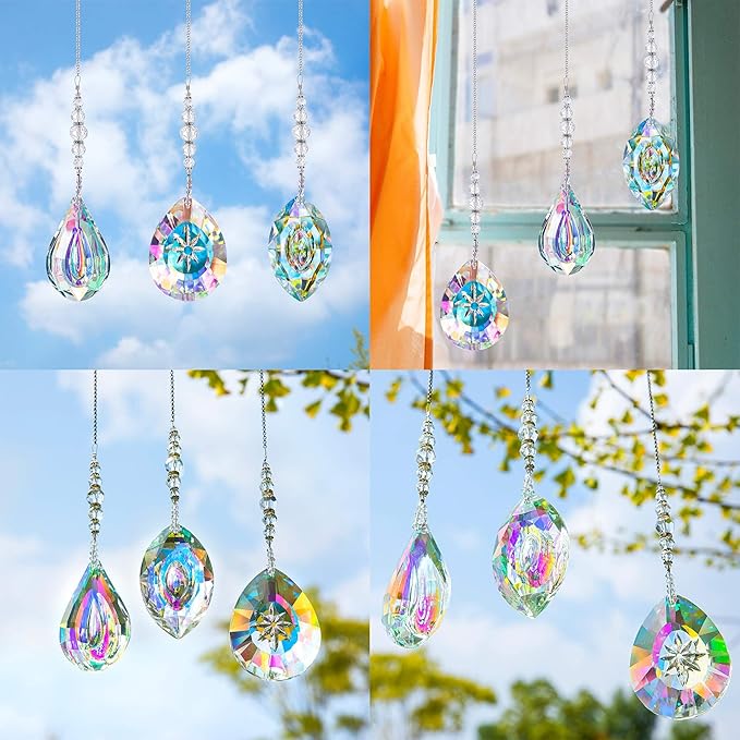 YU FENG 3PCS Crystal Suncatcher Pendant - Image 9