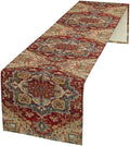 Boho Bohemia Style Table Runner, Vintage Red Brown Retro Flower Rustic Country by Unknown