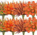 64 Pcs Outdoor Fall Flowers UV Resistant Faux Fall Plants by Ruidazon