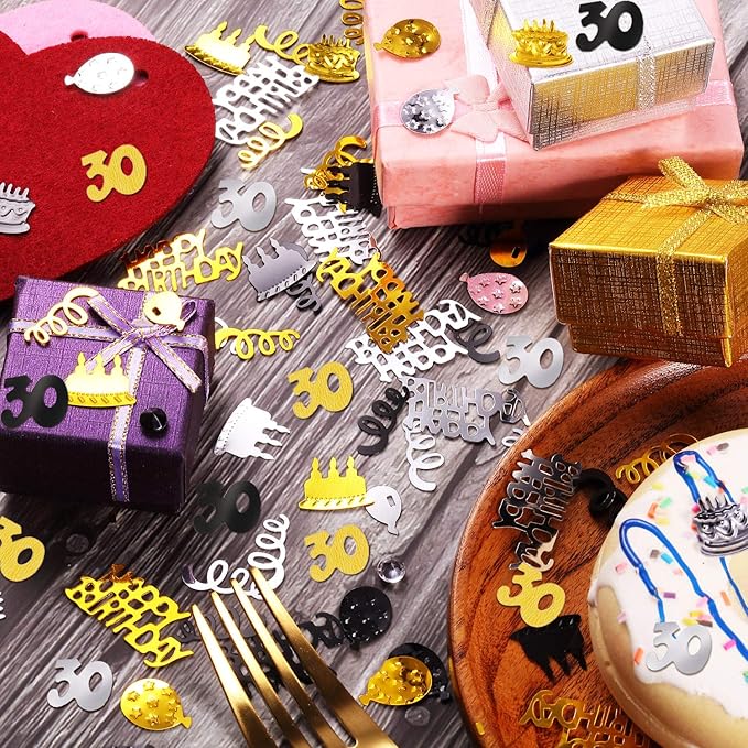 3000 Pieces 30th Birthday Confetti Number Foil Balloon 30 Table Confetti - Image 3