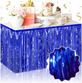 3 Pack 29 x108 Inch Blue Foil Fringe Table Skirts Metallic Banner by LANTIANCHEN