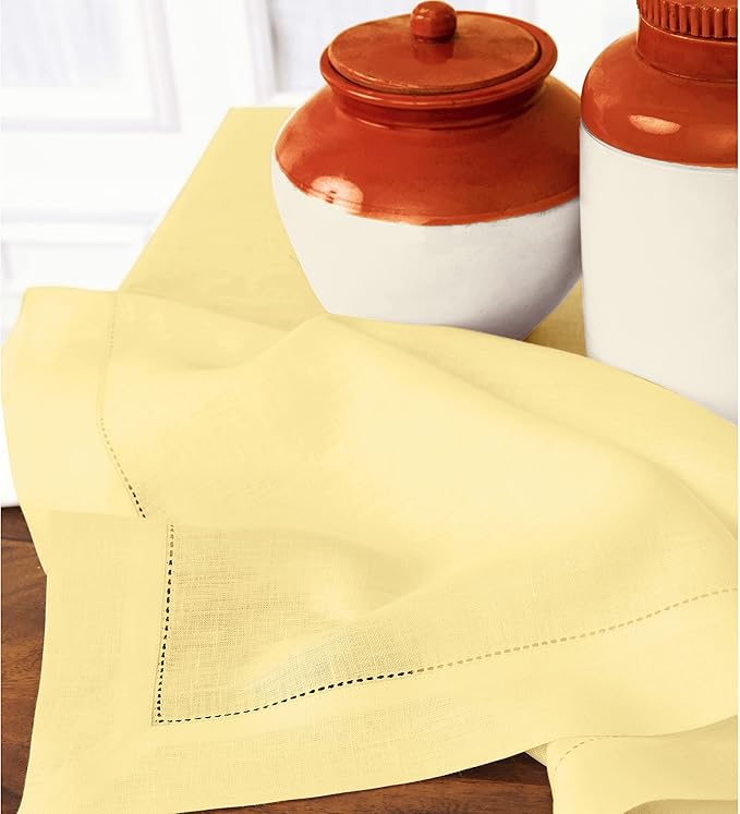 Solino Home Yellow Linen Tablecloth 60 x 90 Inch - Image 3