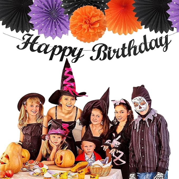 Black-Purple Orange Halloween Birthday Party-Decorations - Image 5