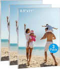 3 Pack Magnetic Picture Frames for Refrigerator, 8.5x11 Magnetic Photo Holders by Douildhaiy