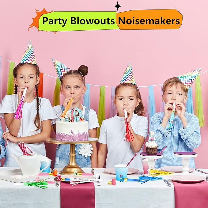 160 Pcs Party Blowers Set Includes 100 Pcs Glitter Fringed Noise Maker and 60 - Image 3