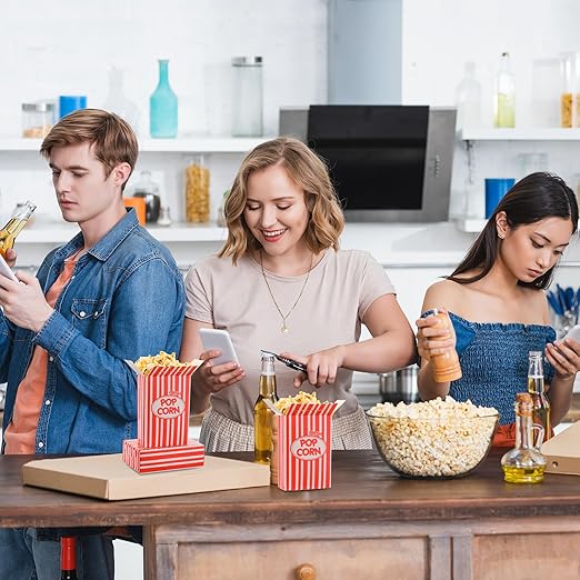Xinnun 200 Pcs Paper Popcorn Boxes 1 oz Close Top Oil Proof Disposable Popcorn - Image 4