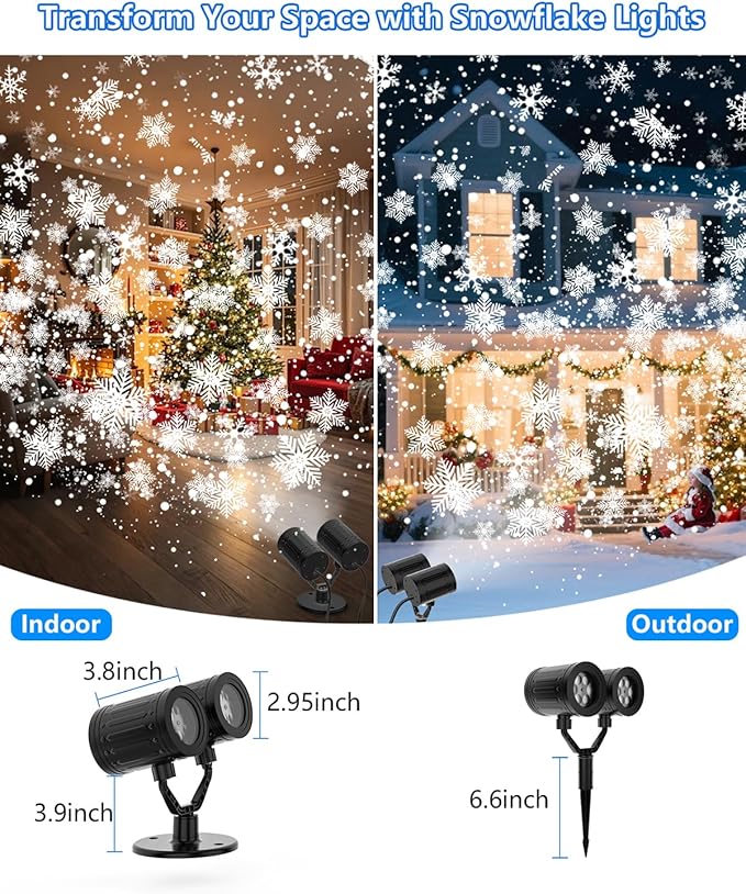 Christmas Snowflake Projector Lights Outdoor, 2025 Upgraded Double Head - Image 7