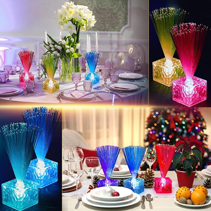 Amylove 30 Pcs Mini Fiber Optic Lamps Bulk Small LED Light up Table Centerpieces - Image 6