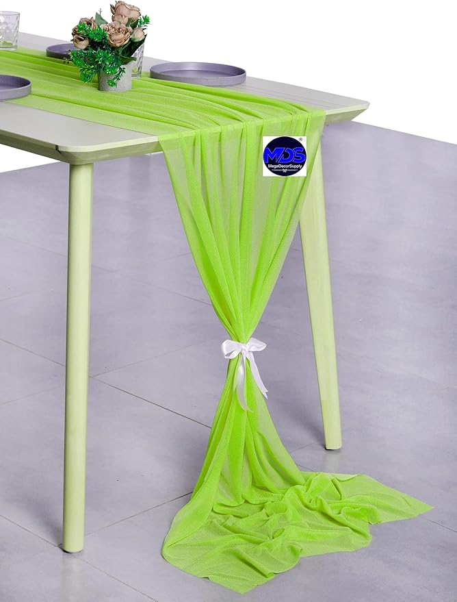 MDS 2 Pack 10ft Chiffon Table Runner 29 x 120 Inches Sheer Wedding Runner - Image 3
