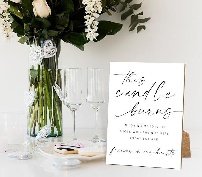 Funeral Sign, 8x11 White Minimalist Style Loss of Loved One Memorial Sign - Image 3