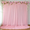 10ft x 10ft Peach Pink Backdrop Curtains, Wrinkle-Free Sheer Chiffon Fabric by WishCare