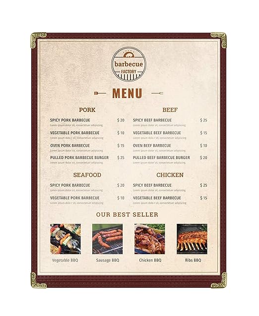 Goodsmart Restaurant Menu Covers – 25 Pack Burgundy 2-View, Top-Loading Menu - Image 2
