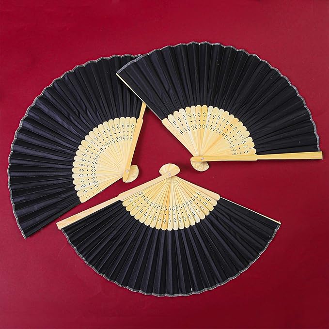 Aneco 18 Piece Black Handheld Fans - Image 5