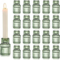 Hewory Glass Taper Candle Holders: 20 PCS Green Vintage Candle Holder by Hewory