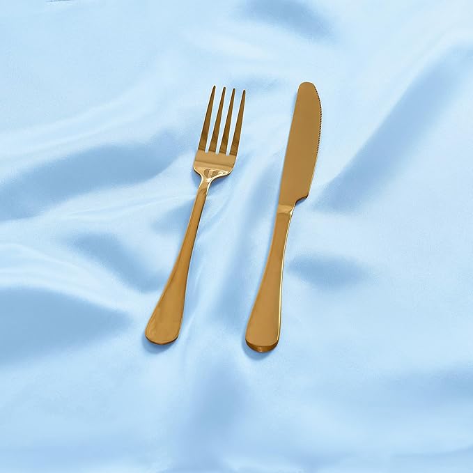 50 Pieces Light Blue Satin Napkins, Silky Soft Smooth Washable Napkins - Image 5