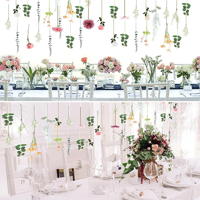 Hoteam 51 Pcs DIY Flower Garland Artificial Hanging Wildflower Backdrop Set - Image 4