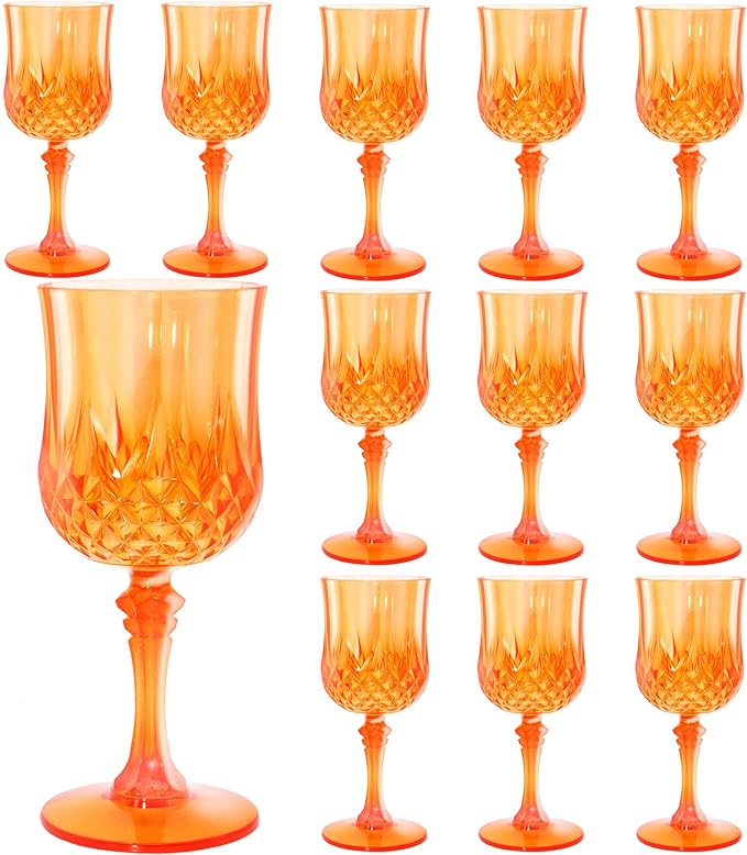 Plastic Wine Glasses，Plastic Goblets Vintage Style Cordial Drinking Glasses by LEYIQUCHAMPAGNEWINEGLASSES