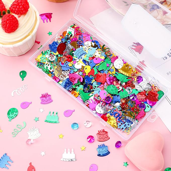 MARFOREVER Happy Birthday Glitter Confetti, Birthday Party Metallic Foil Table - Image 6