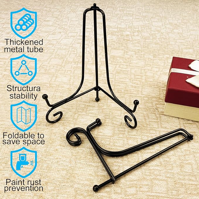 4PCS Premium Black Iron Plate Stands - Image 5