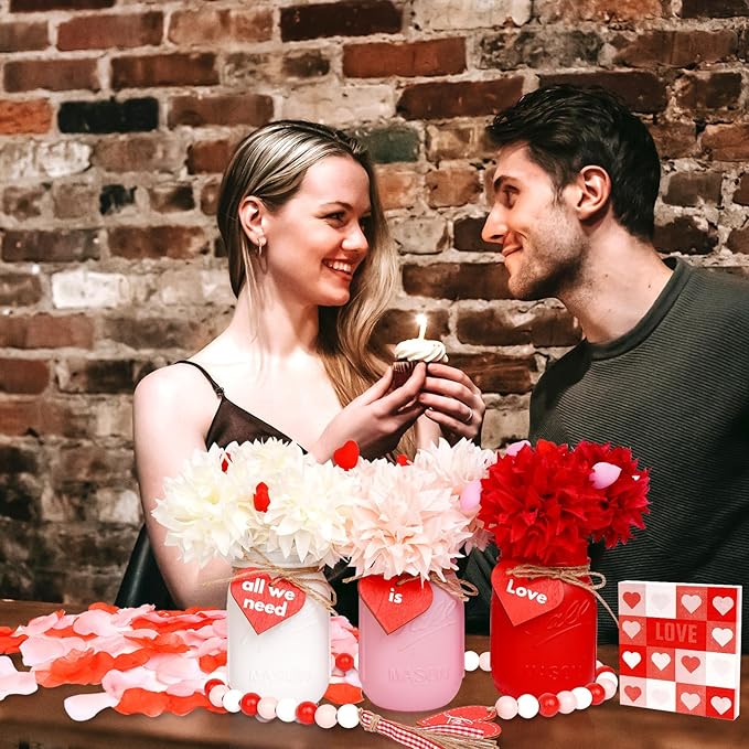 CNVOILA Valentines Table Decor, Cylindrical, Anniversary, Farmhouse Decor - Image 5