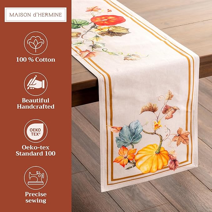 Maison d' Hermine Table Runner 100% Cotton Double Layer Table Runners 108 - Image 2