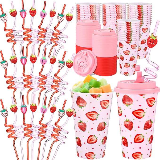 Yungyan 24 Sets Strawberry Party Favors Goodie Cups by Yungyan