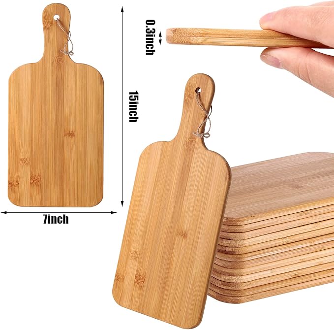 Patelai 12 Packs Wooden Cutting Board Set - Image 2
