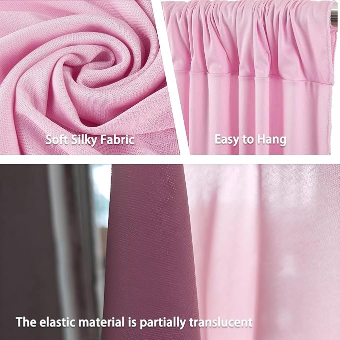10 x 10 Feet Light Pink Backdrop Curtain - Image 3
