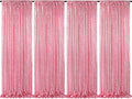 Backdrop Curtain Drapes 4 Pieces 2FTx8FT Blush Pink Wedding Backdrop by QueenDream