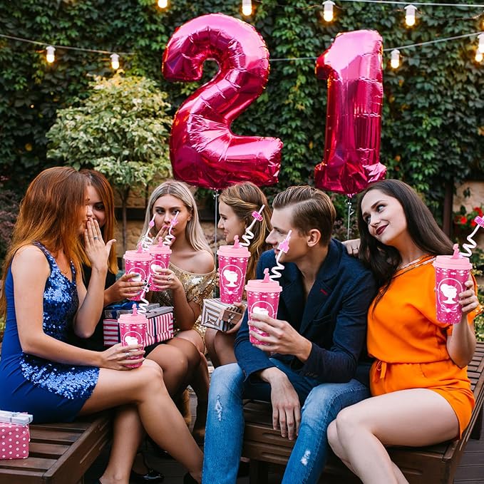 Yungyan 16 Sets Hot Pink Girl Party Favors Goodie Cups - Image 7