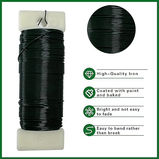 Green Floral Wire 3 Pack 114 Yards 22 Gauge Flexible Paddle Craft Wire - Image 3