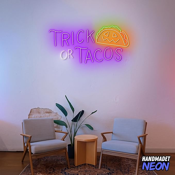 Personalized Trick Or Tacos Halloween Neon Sign Accessories, Custom Restaurant - Image 5