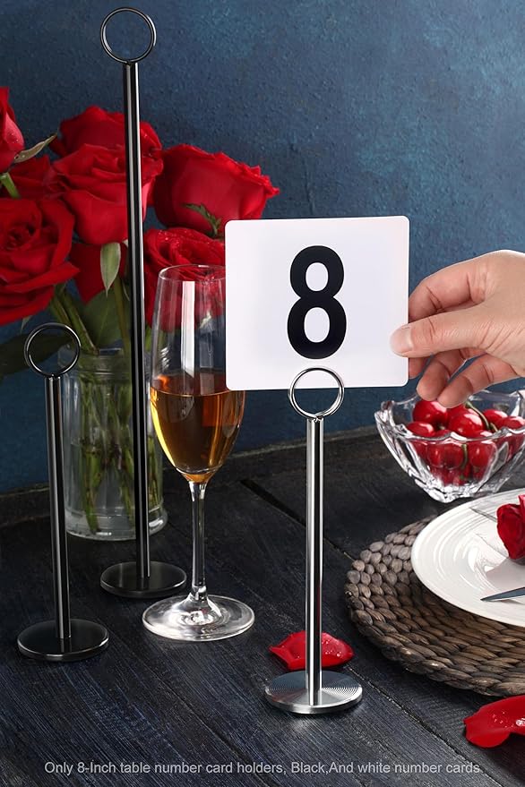 New Star Foodservice 27693 Ring Clip Table Number Card Holders, w/Number Cards - Image 9
