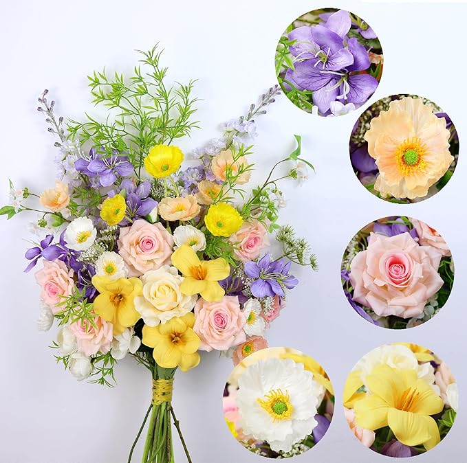Artificial Flowers Bouquets for Bridal Wedding Home Decor Fake Floral - Image 8