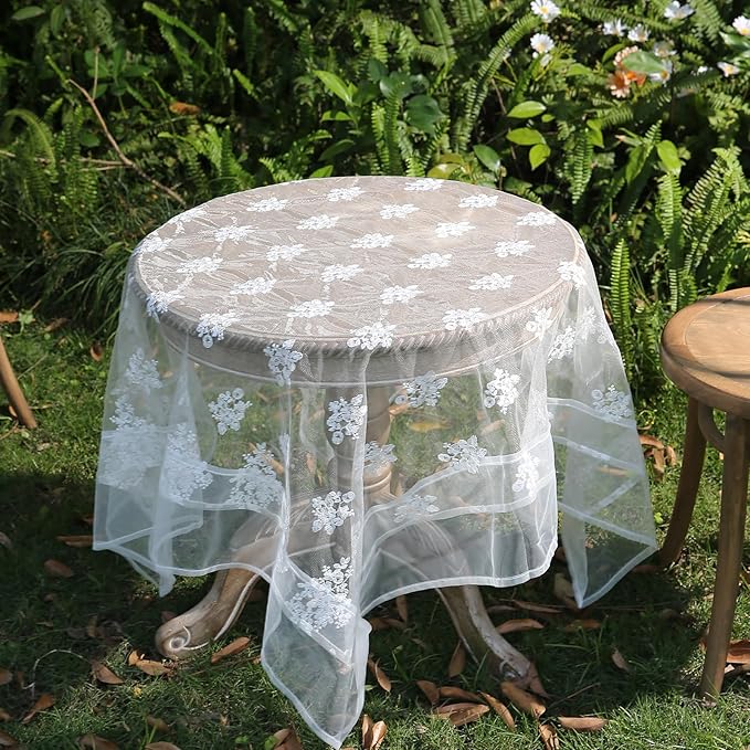patdrea Designer White Lace Elegant Tablecloth - Image 9