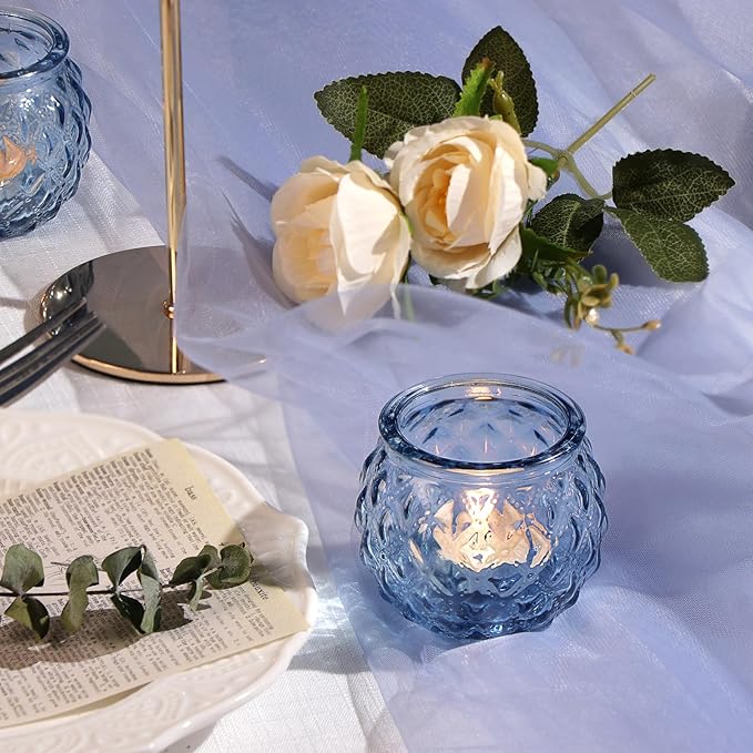 DARJEN 48Pcs Blue Round Candle Holders - Image 4