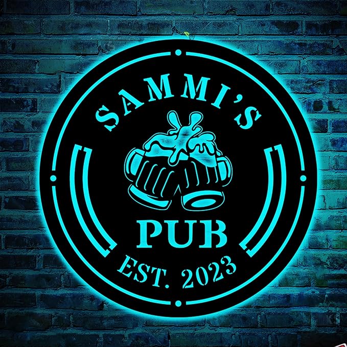 Personalized Bar Metal Art LED Light Beer Bar Metal Sign Custom Bar Sign Beer - Image 2