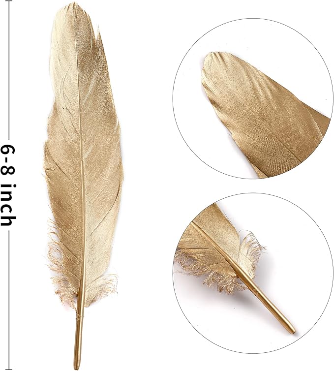 Larryhot Gold Goose Feathers for Crafts - Image 5