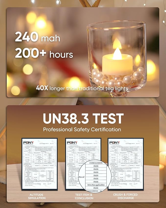 Homemory 50-Pack Flameless LED Tea Lights Candles Battery Operated, 200+Hour - Image 6