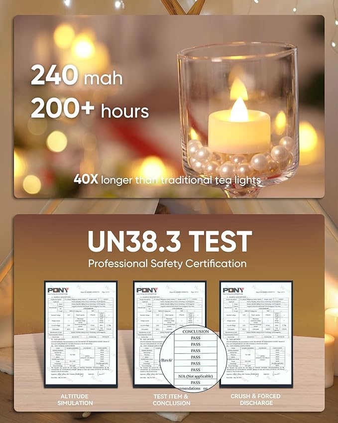 Homemory 24-Pack Flameless LED Tea Lights Candles Battery Operated, 200+Hour - Image 6